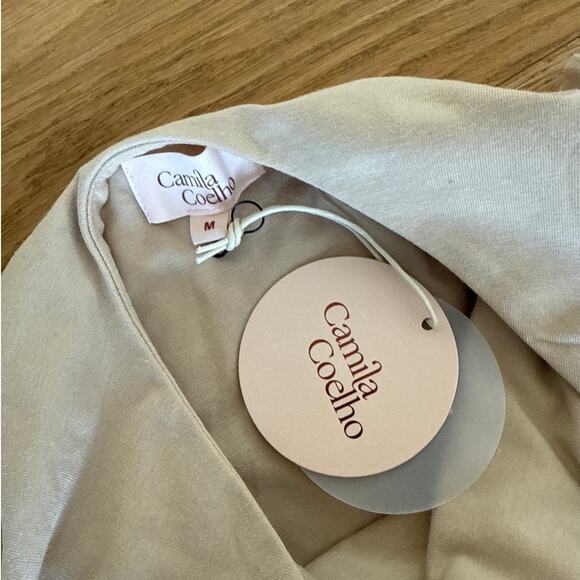 Camila Coelho - Kaseya Halter Midi Dress in Tan - Picture 3 of 5